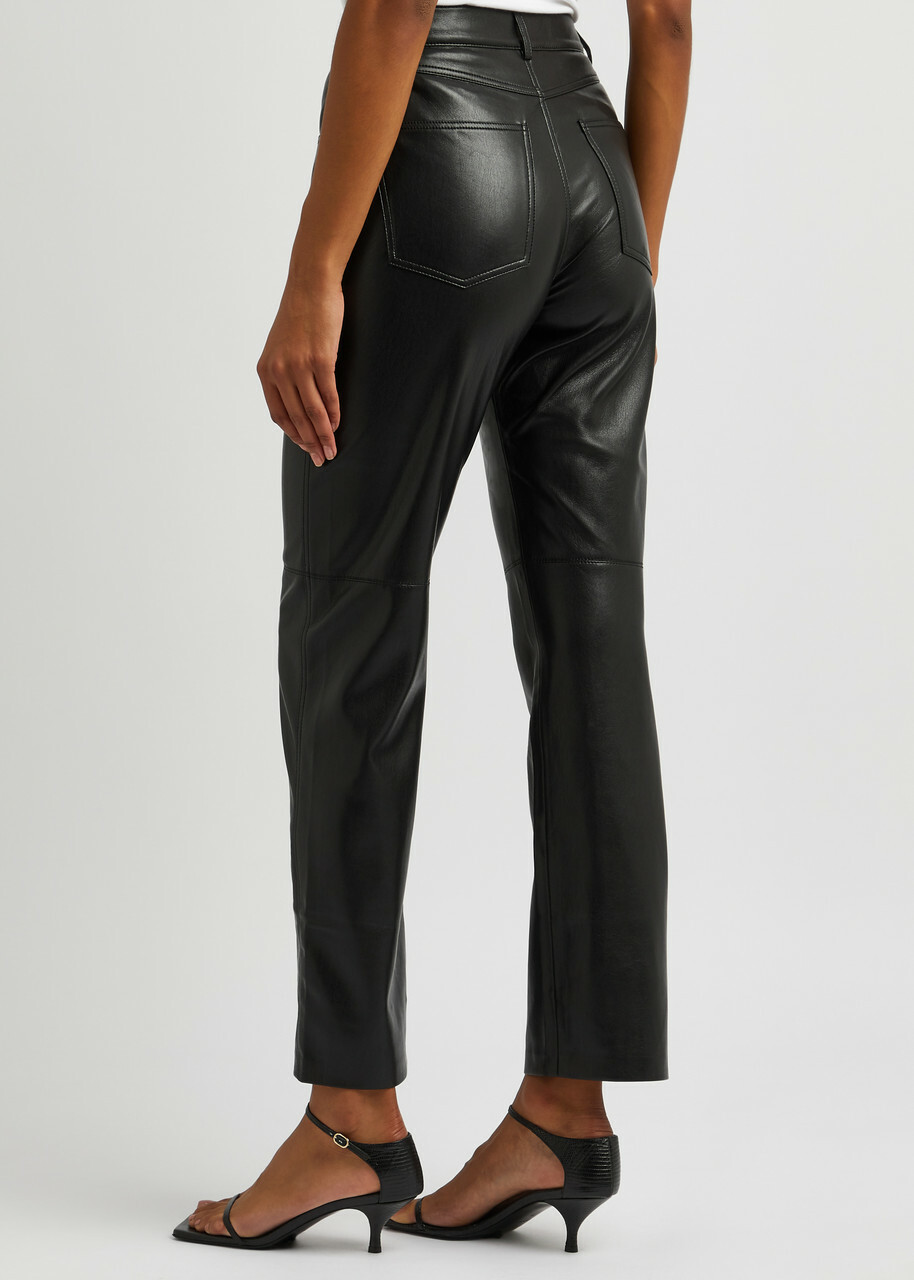 Nanushka Vinni Faux Leather Trousers Black