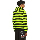 McQ Alexander McQueen Black and Yellow Monster Stripe Patch Big Hoodie