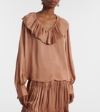 Ulla Johnson Liese pleated silk satin blouse