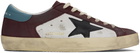 Golden Goose Burgundy & White Super-Star Sneakers