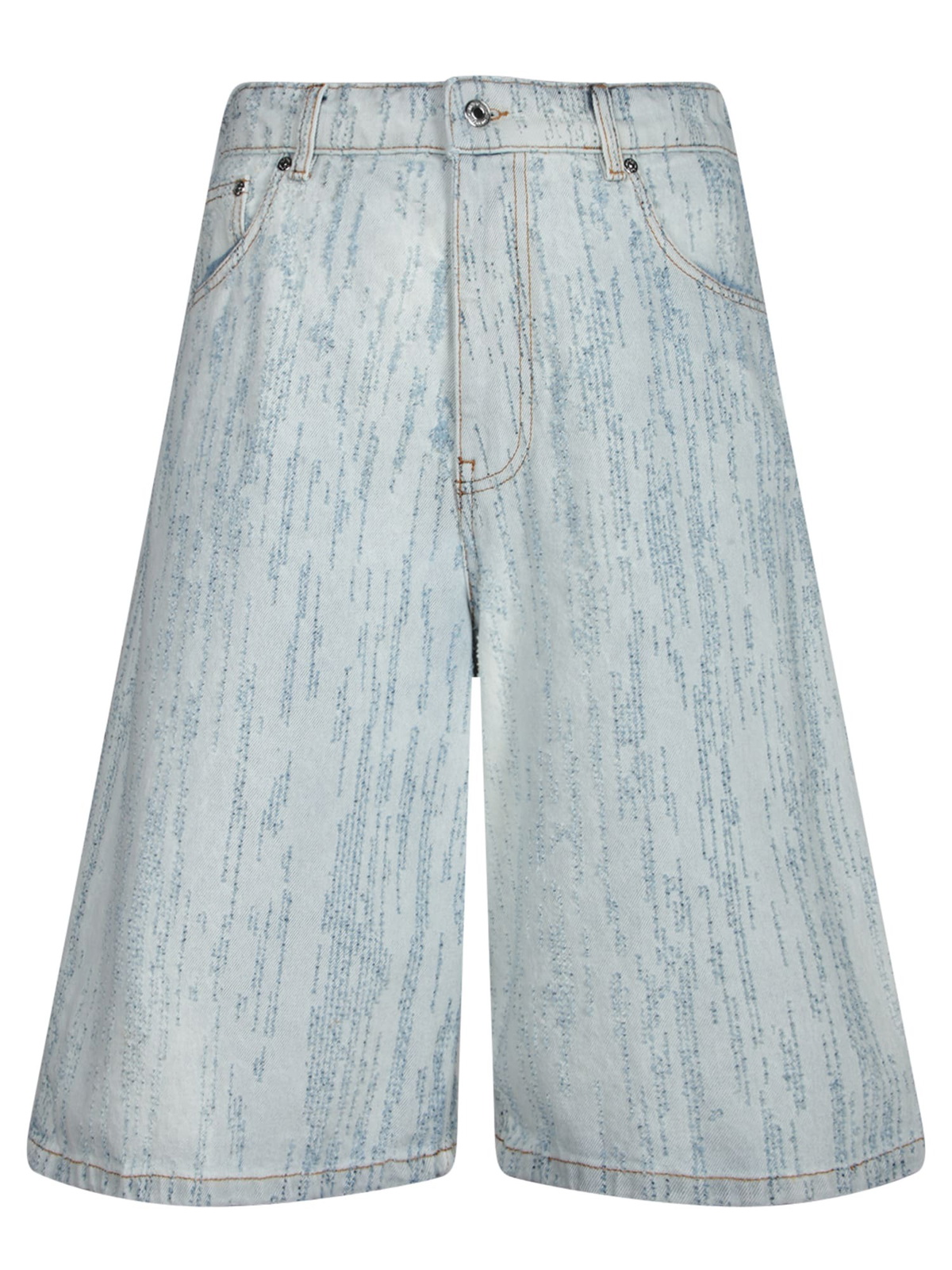 MSGM - Distressed Cotton Denim Shorts MSGM