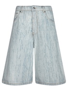 MSGM Light Blue Denim Bermuda Shorts