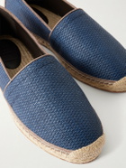 Brunello Cucinelli - Suede-Trimmed Raffia Espadrilles - Blue