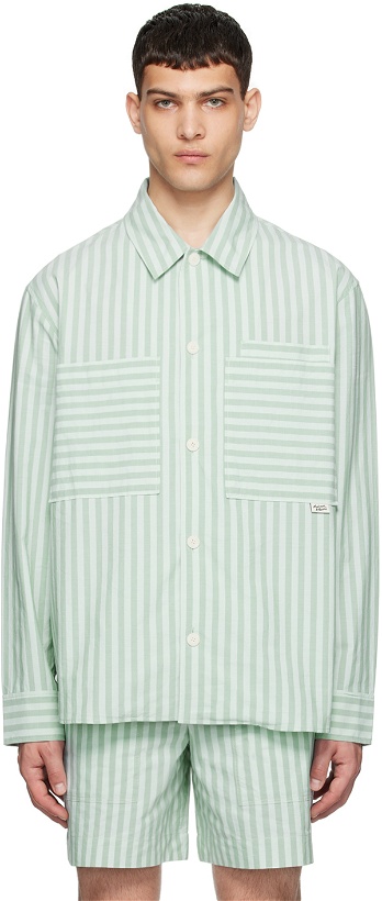 Photo: Maison Kitsuné Green Striped Shirt