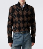 Ami Paris Argyle virgin wool half-zip sweater