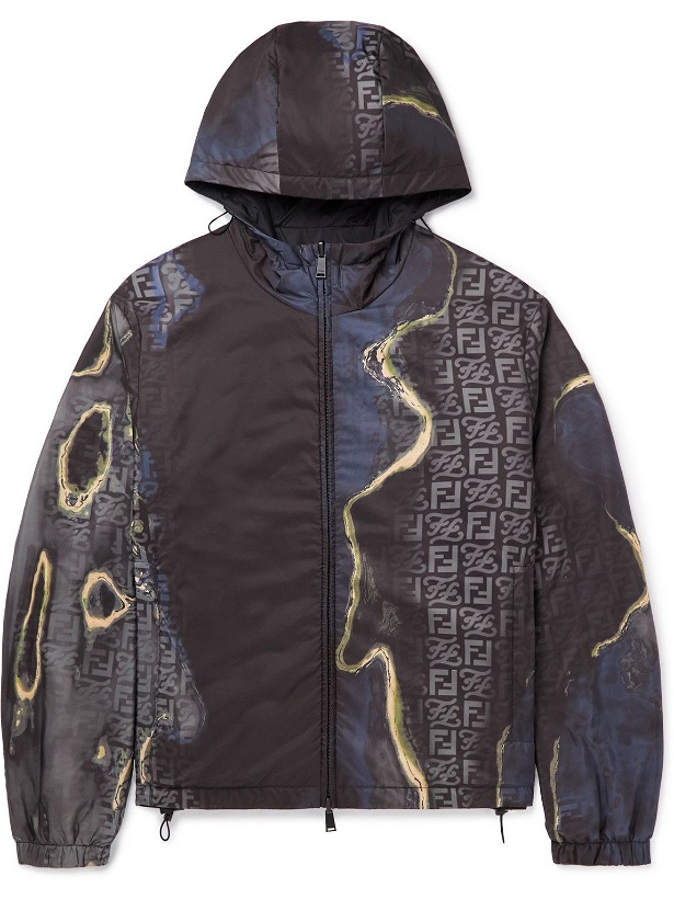 Photo: Fendi - Reversible Printed Padded Shell Hooded Jacket - Gray