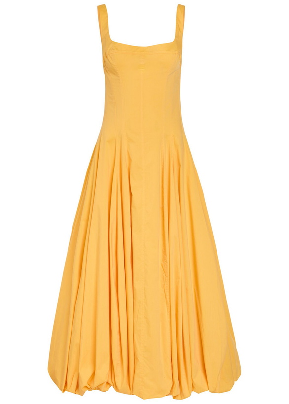 Photo: Simkhai Hally Cotton-blend Poplin Midi Dress Yellow
