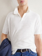 Polo Ralph Lauren - Logo-Embroidered Cotton and Linen-Blend Polo Shirt - White