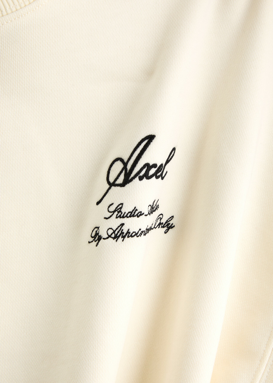 Axel Arigato Atelier Logo-embroidered Cotton Sweatshirt Off White