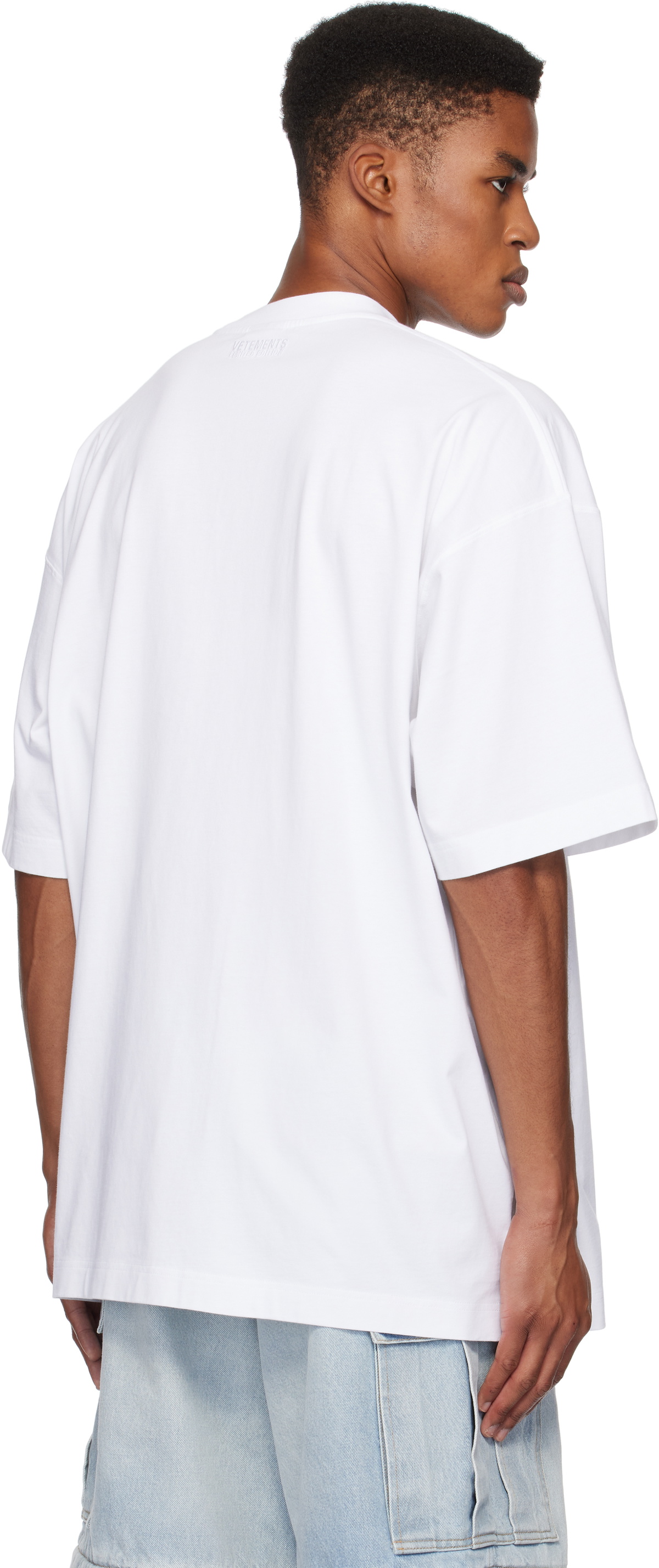 VETEMENTS White Oval Logo Oversized T-shirt Vetements