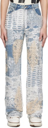 Who Decides War Blue Grid Lace Jeans