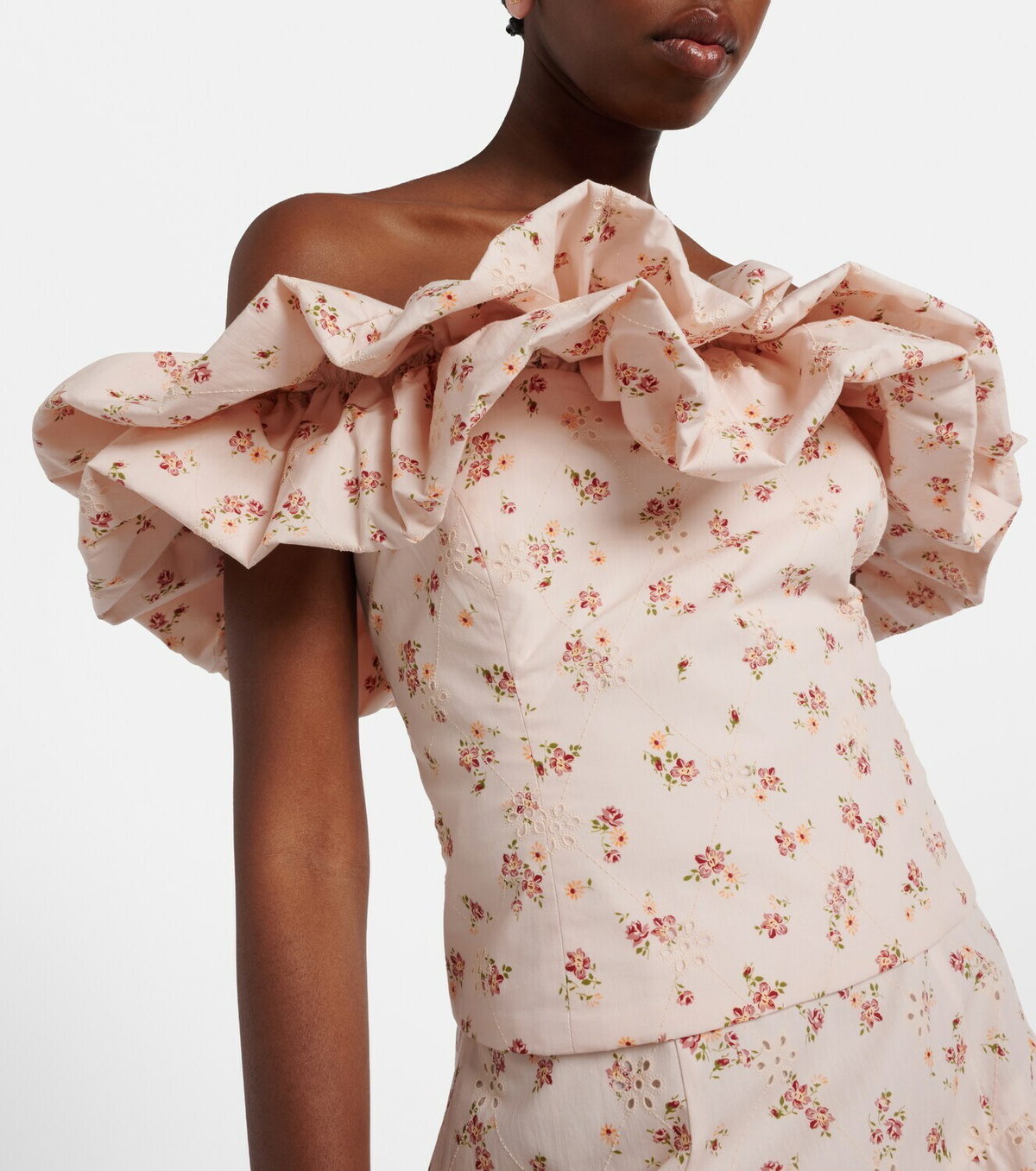 Markarian Dalia floral off-shoulder cotton top