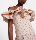 Markarian Dalia floral off-shoulder cotton top