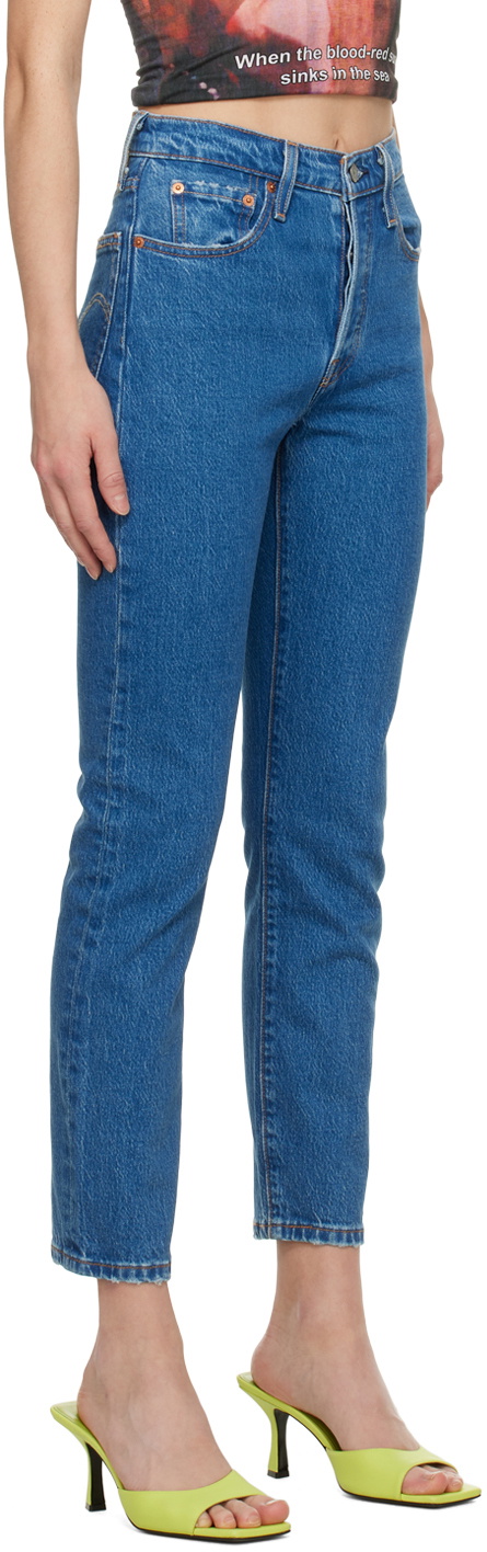 Levi's Blue 501 Original Cropped Jeans Levi's Red