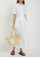 Tory Burch Romy Cropped Stretch Cotton-poplin Shirt White