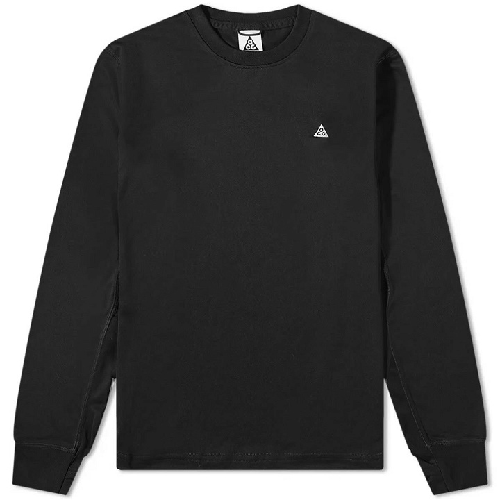 Photo: Nike Men's ACG Long Sleeve Goat Rocks T-Shirt in Black/Khaki