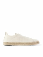 Zegna - Triple Stitch™ Leather-Trimmed Canvas Slip-On Sneakers - Neutrals