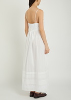Bode Chamomile Pintucked Cotton Midi Dress White