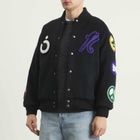 NOMARHYTHM TEXTILE Men's x Needles Patch Varsity Jacket in Black X Mix