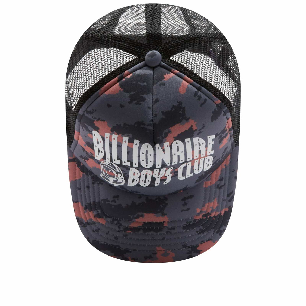 Billionaire Boys Club Men's Camo Arch Logo Trucker Cap in Grey