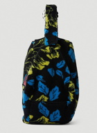 Floral Fleece Shoulder Bag in Black