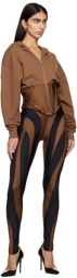 Mugler Brown Corseted Hoodie