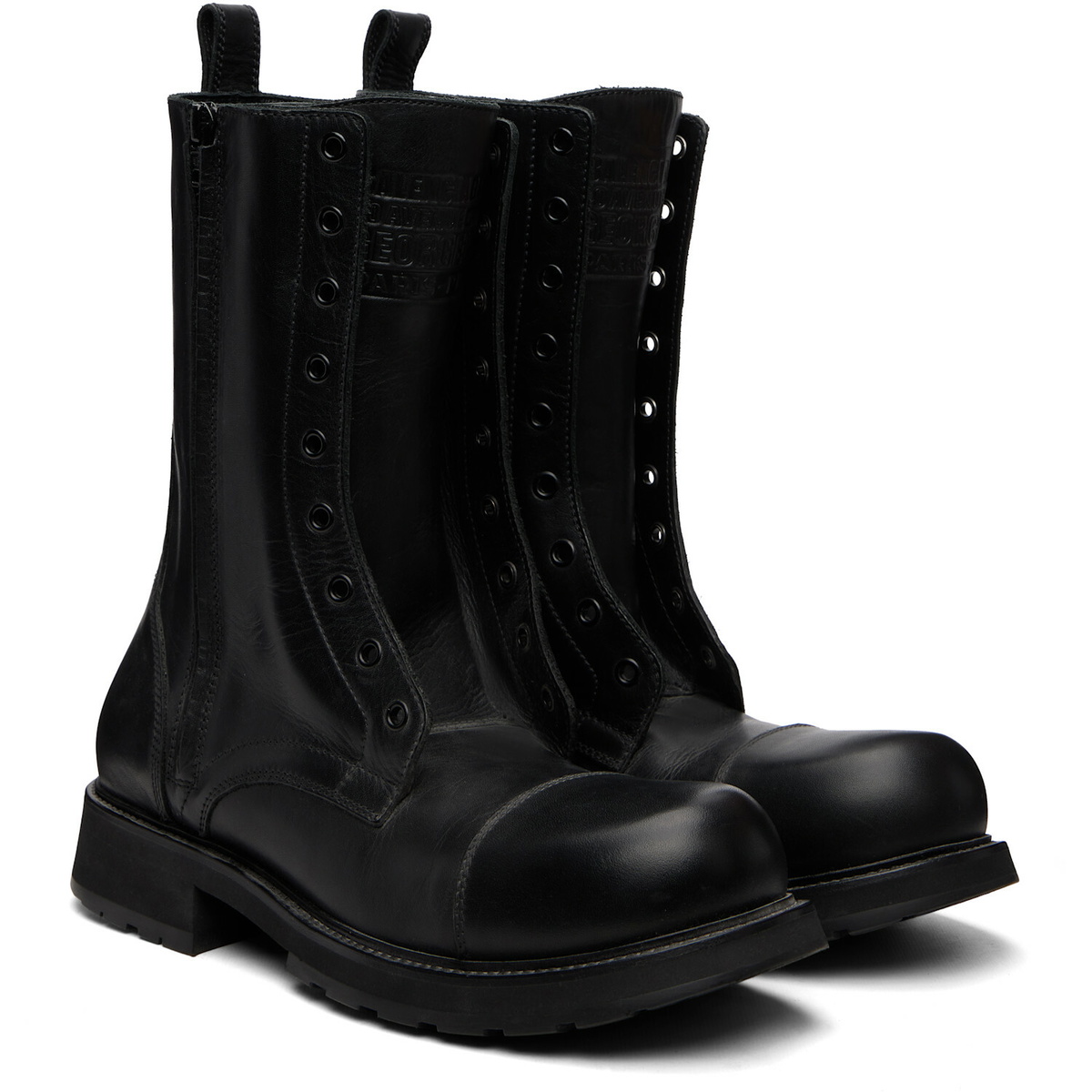 Balenciaga Black Truck Laceup Boots