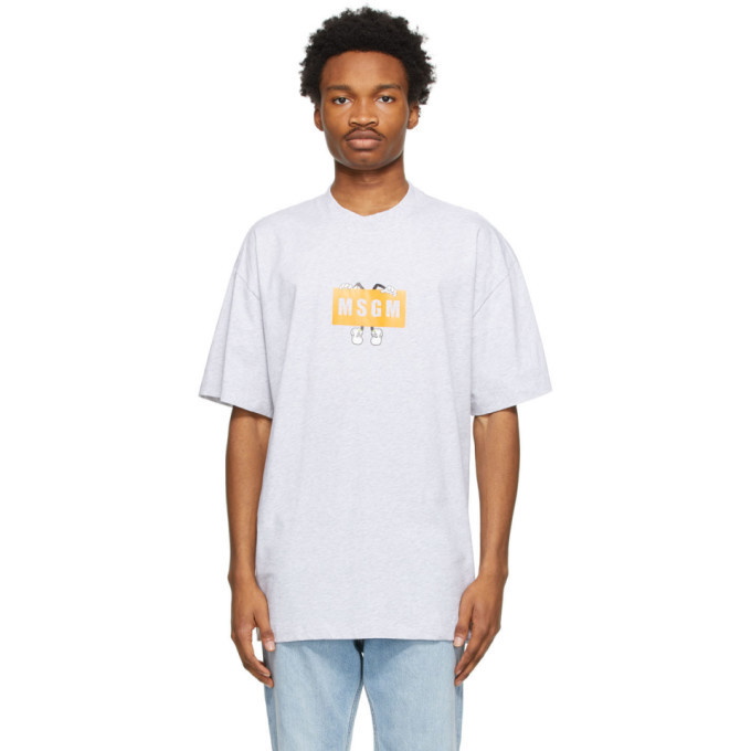 Photo: MSGM Grey Cartoon Logo T-Shirt