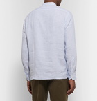 Rubinacci - Grandad-Collar Striped Linen Shirt - Light blue