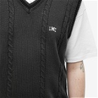 LMC Men's Arch Logo Cable Knit Vest in Black