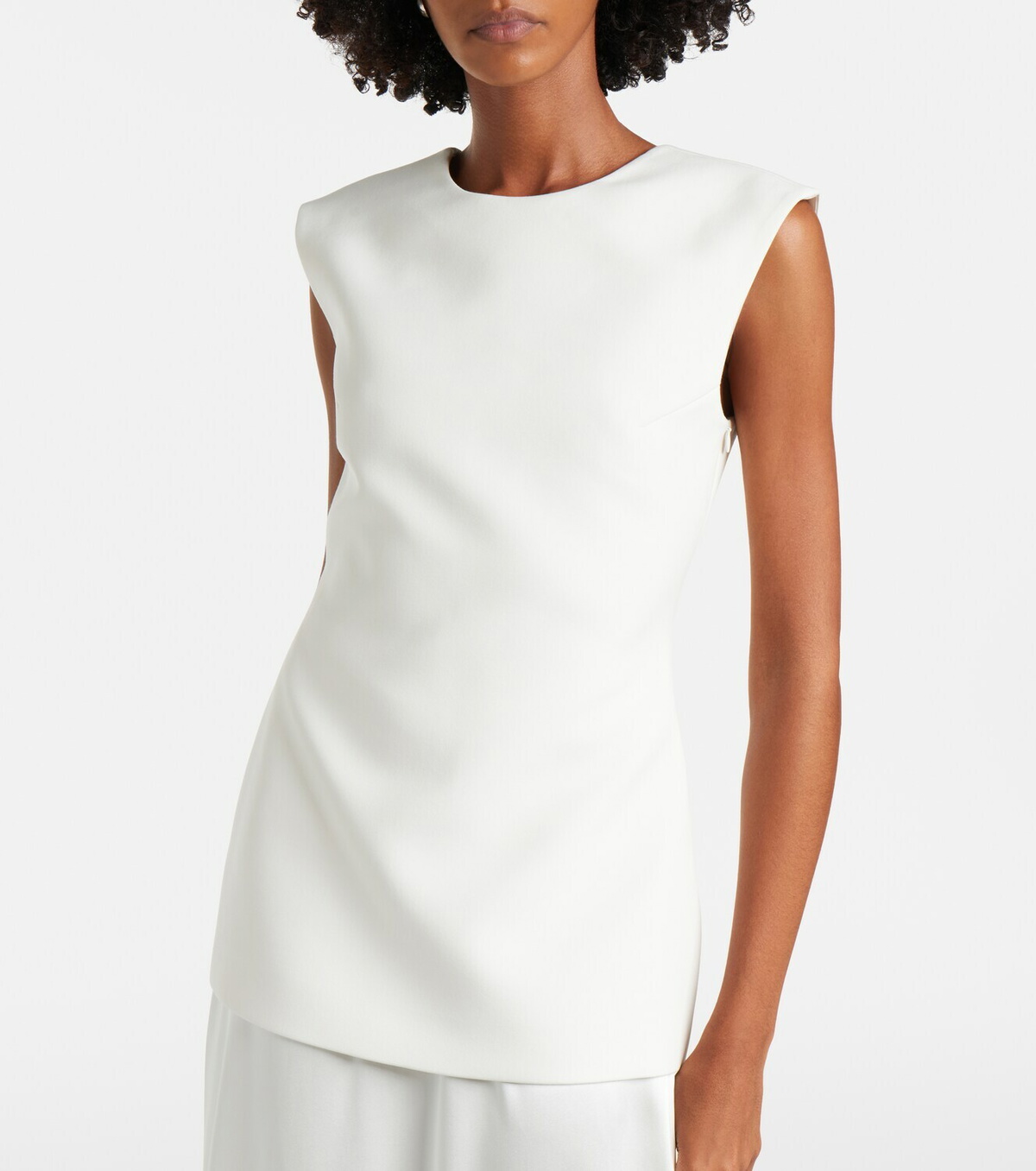 Róhe Silk-trimmed wool-blend gown