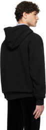 Valentino Black Cotton 'Chez Valentino' Print Hoodie