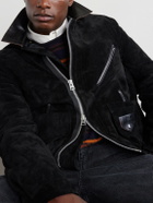 Sacai - Leather-Trimmed Suede Jacket - Black