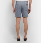 Club Monaco - Baxter Slim-Fit Stretch Linen and Cotton-Blend Shorts - Blue