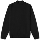 Jil Sander Men's Boiled Wool Crew Knit in Black