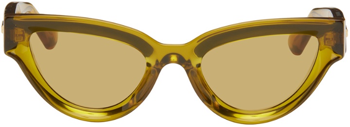 Photo: Bottega Veneta Brown Cat-Eye Sunglasses