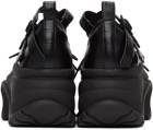 Simone Rocha Black Leather Platform Track Sole Ballerina Sneakers