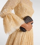 Costarellos Ruched lace gown