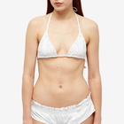 Frankies Bikinis Women's Tia Patchwork Bikini Top in White