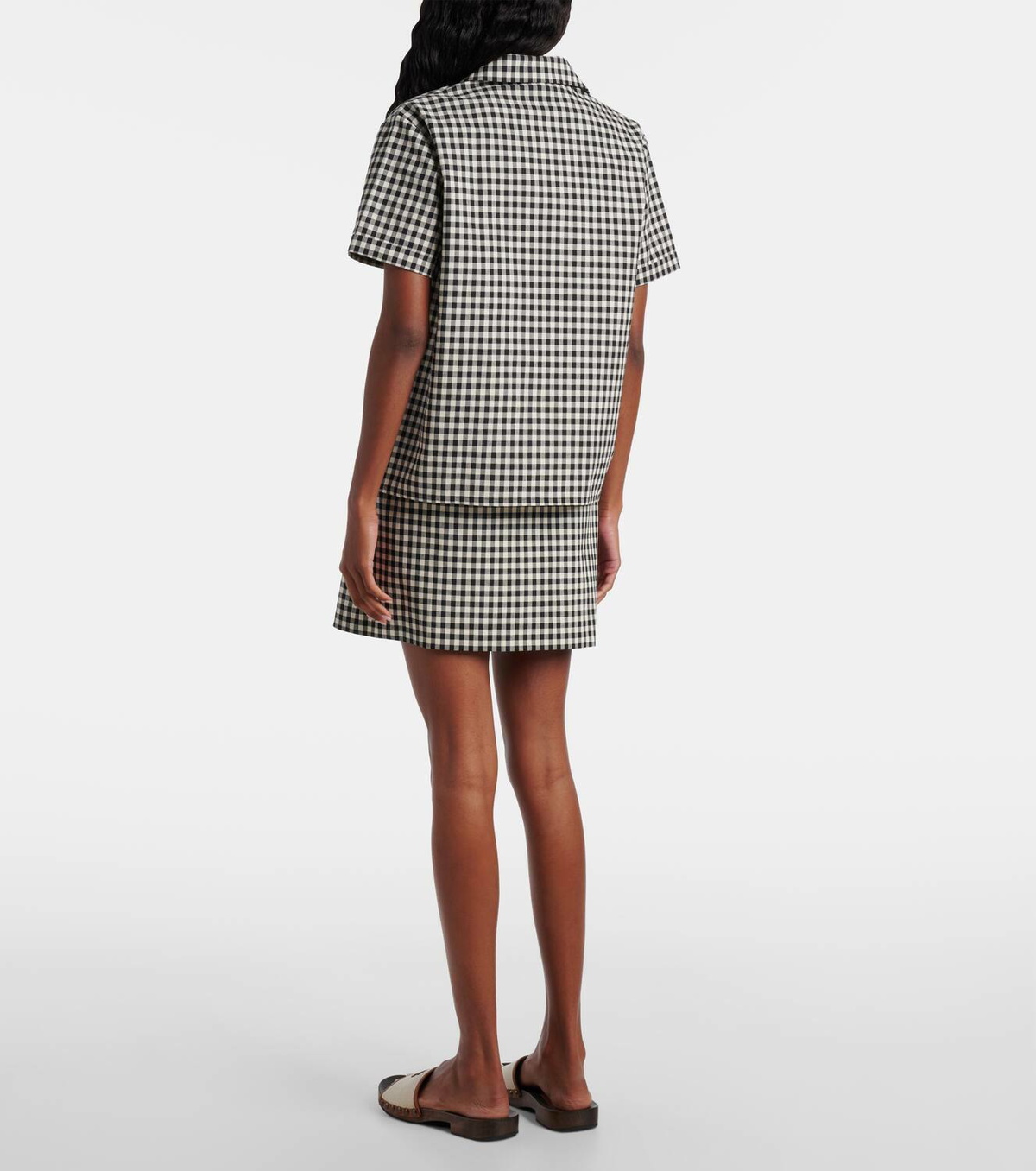 Miu Miu Logo gingham cotton shirt Miu Miu