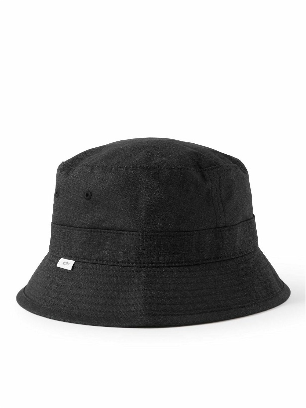 Photo: WTAPS - Logo-Appliquéd Cotton-Ripstop Bucket Hat - Black