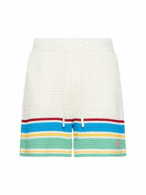 Photo: CASABLANCA Crocheted Cotton Tennis Shorts