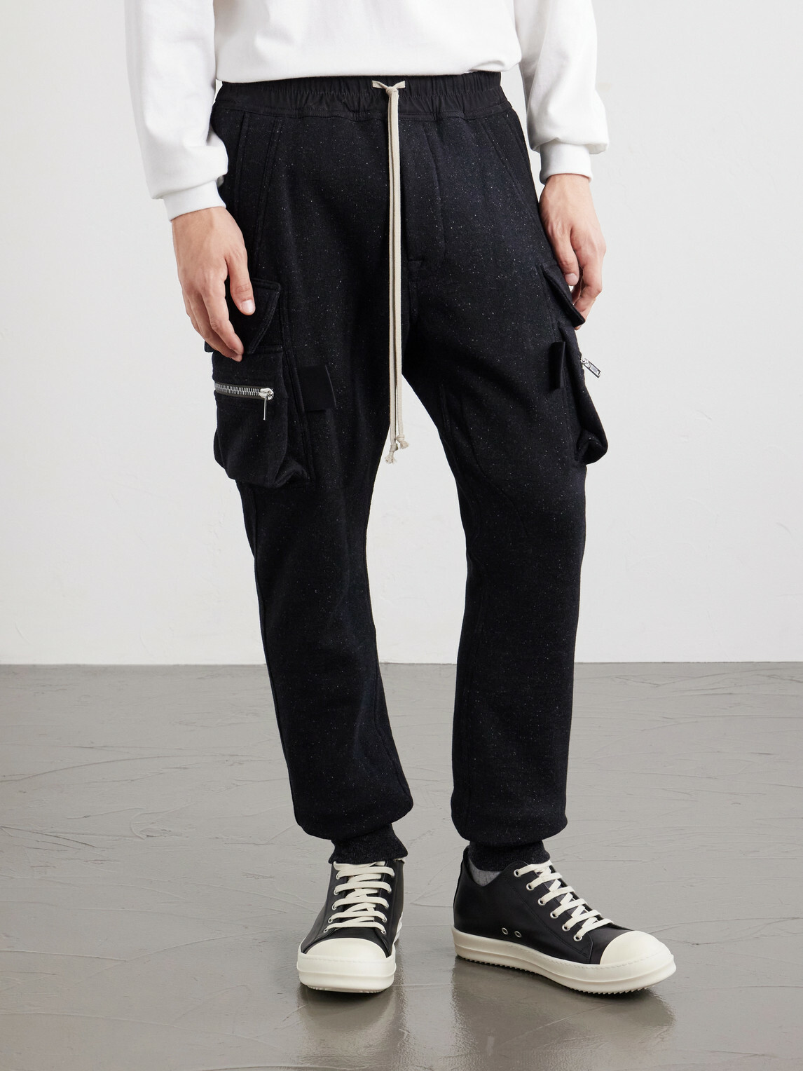 Rick Owens - Mastodon Tapered Wool and Cotton-Blend Jersey Sweatpants - Black