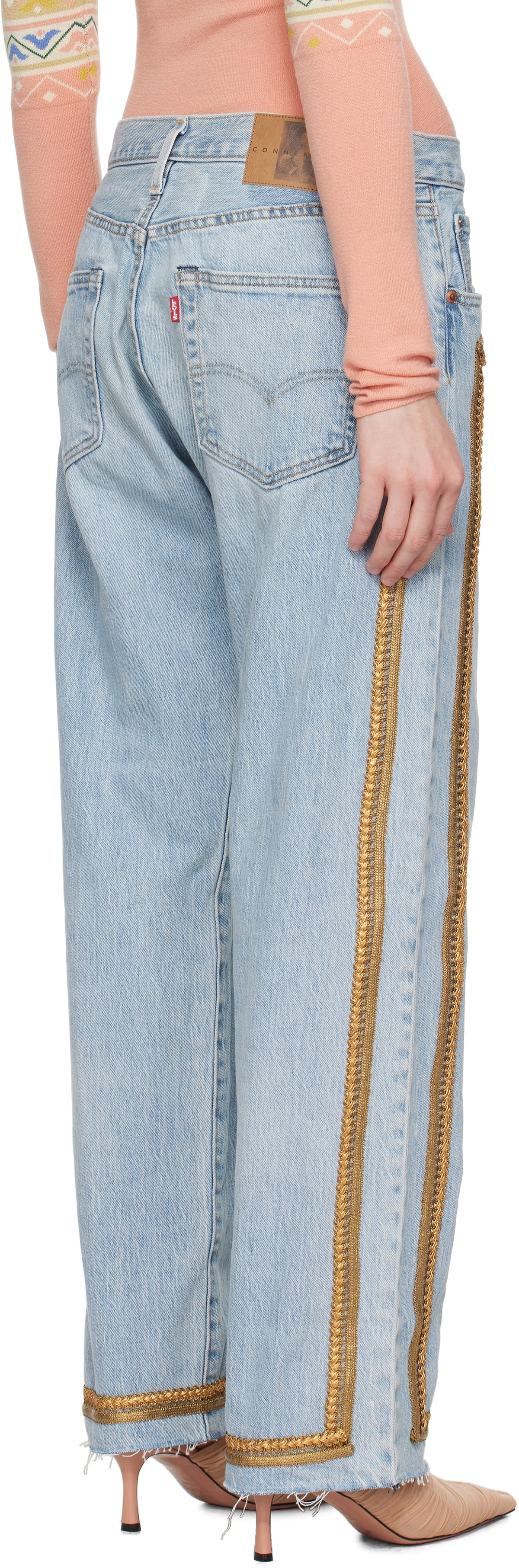 Conner Ives Blue Reconstituted Bullion Jeans