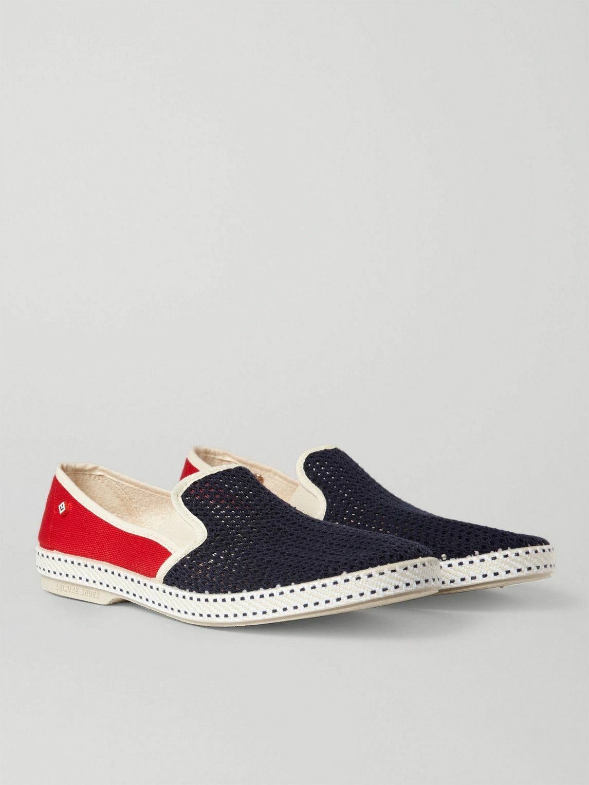 RIVIERAS - Cotton-Mesh and Canvas Espadrilles - Red