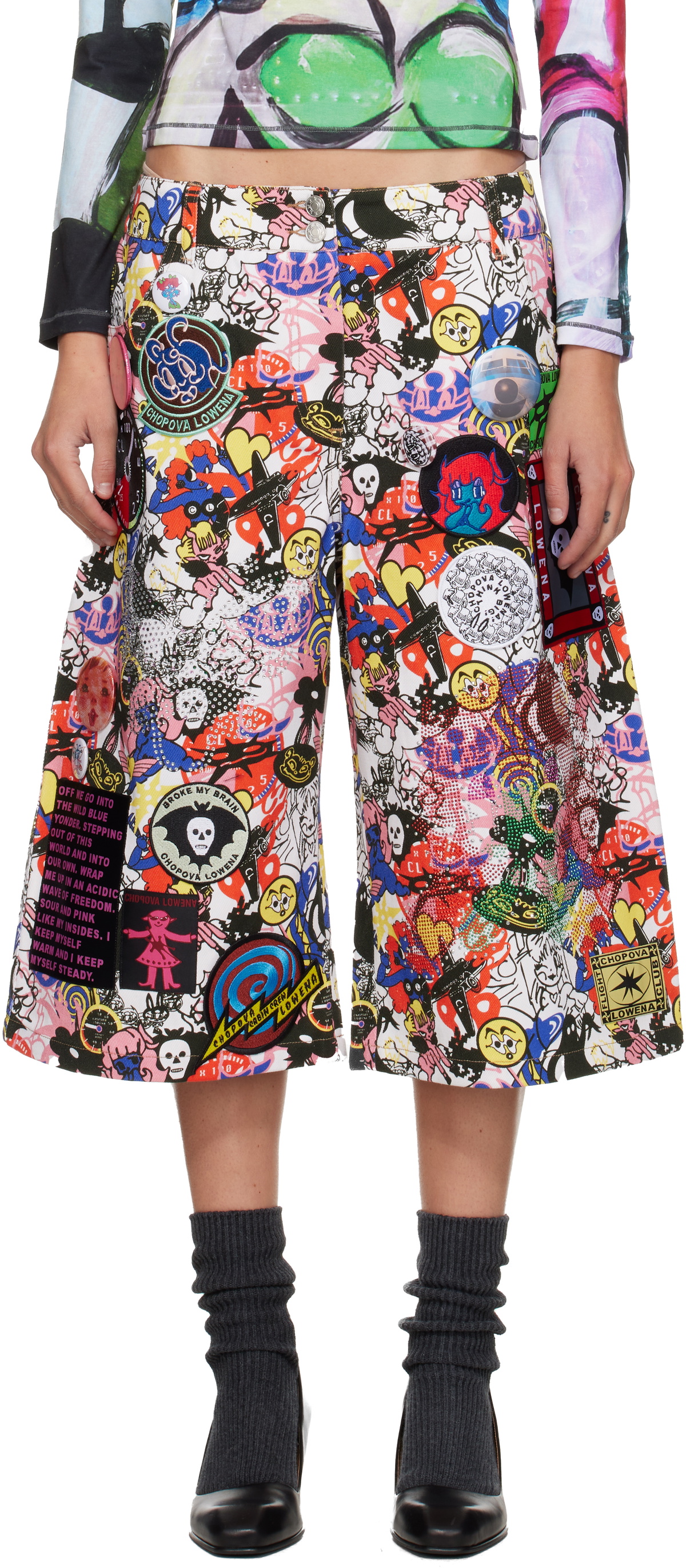 Chopova Lowena Multicolor Cosmos Denim Shorts