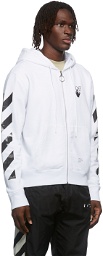 Off-White White Caravaggio Arrow Over Zip-Up Hoodie