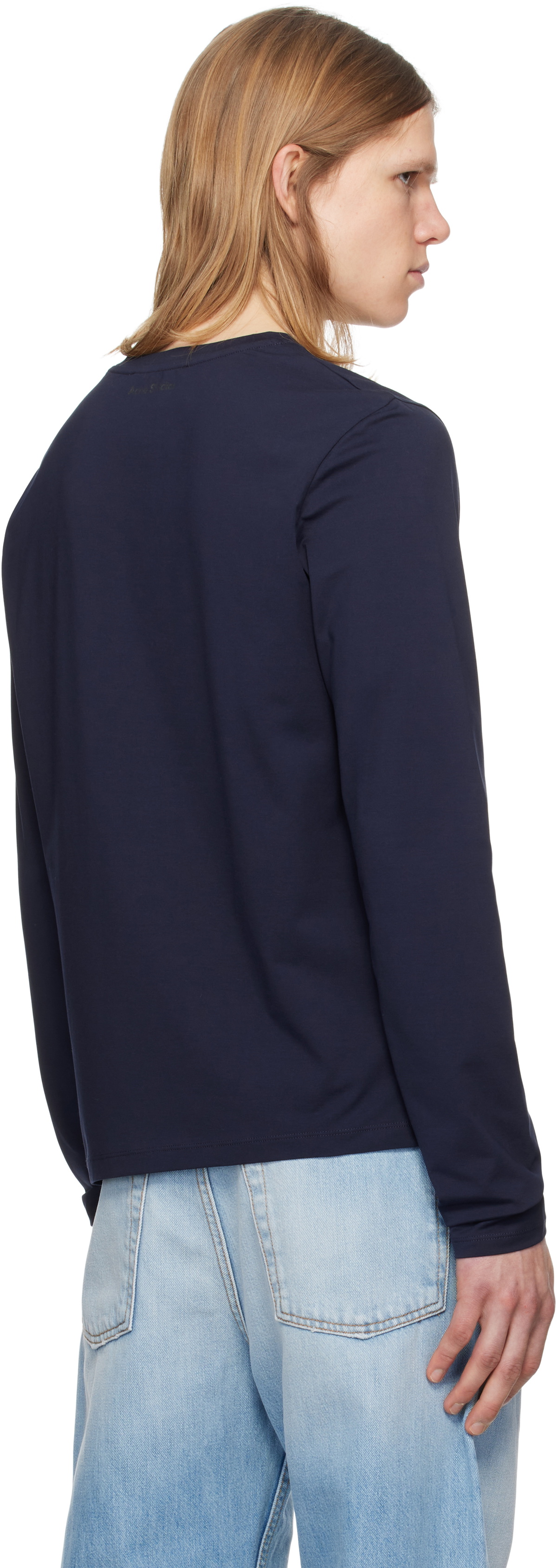 Acne Studios Navy Regular Fit Long Sleeve T-shirt Acne Studios