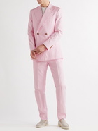 RICHARD JAMES - Double-Breasted Cotton-Twill Suit Jacket - Pink