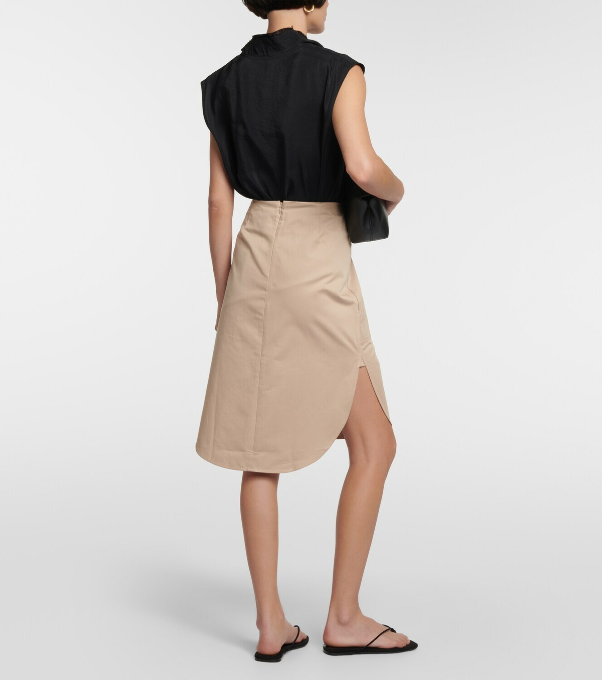 Toteme Women's Tie Waist Cotton and Linen Skirt White main image 1